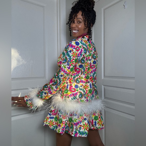 Vintage Long Sleeve Mirrored Mini Dress - Picture 3 of 17